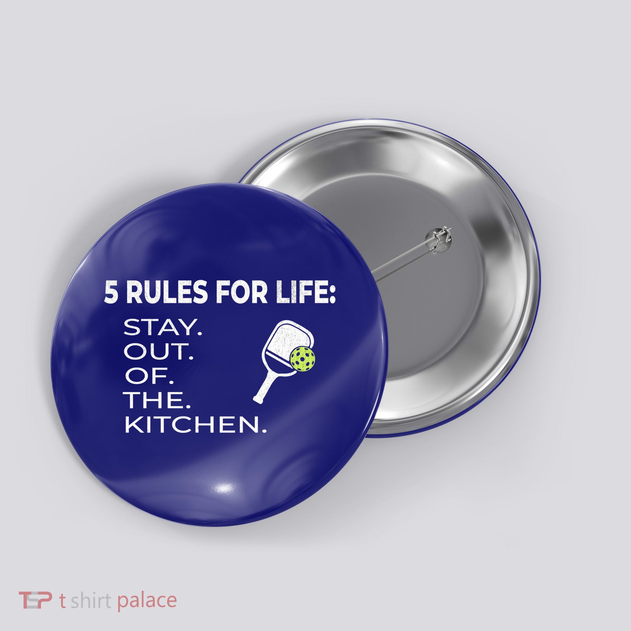 Funny Pickleball Pun Stay Out Of The Kitchen Green Gift Button