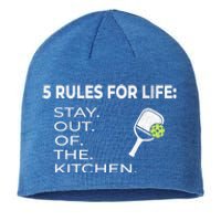 Funny Pickleball Pun Stay Out Of The Kitchen Green Gift Sustainable Beanie