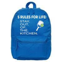 Funny Pickleball Pun Stay Out Of The Kitchen Green Gift 16 in Basic Backpack