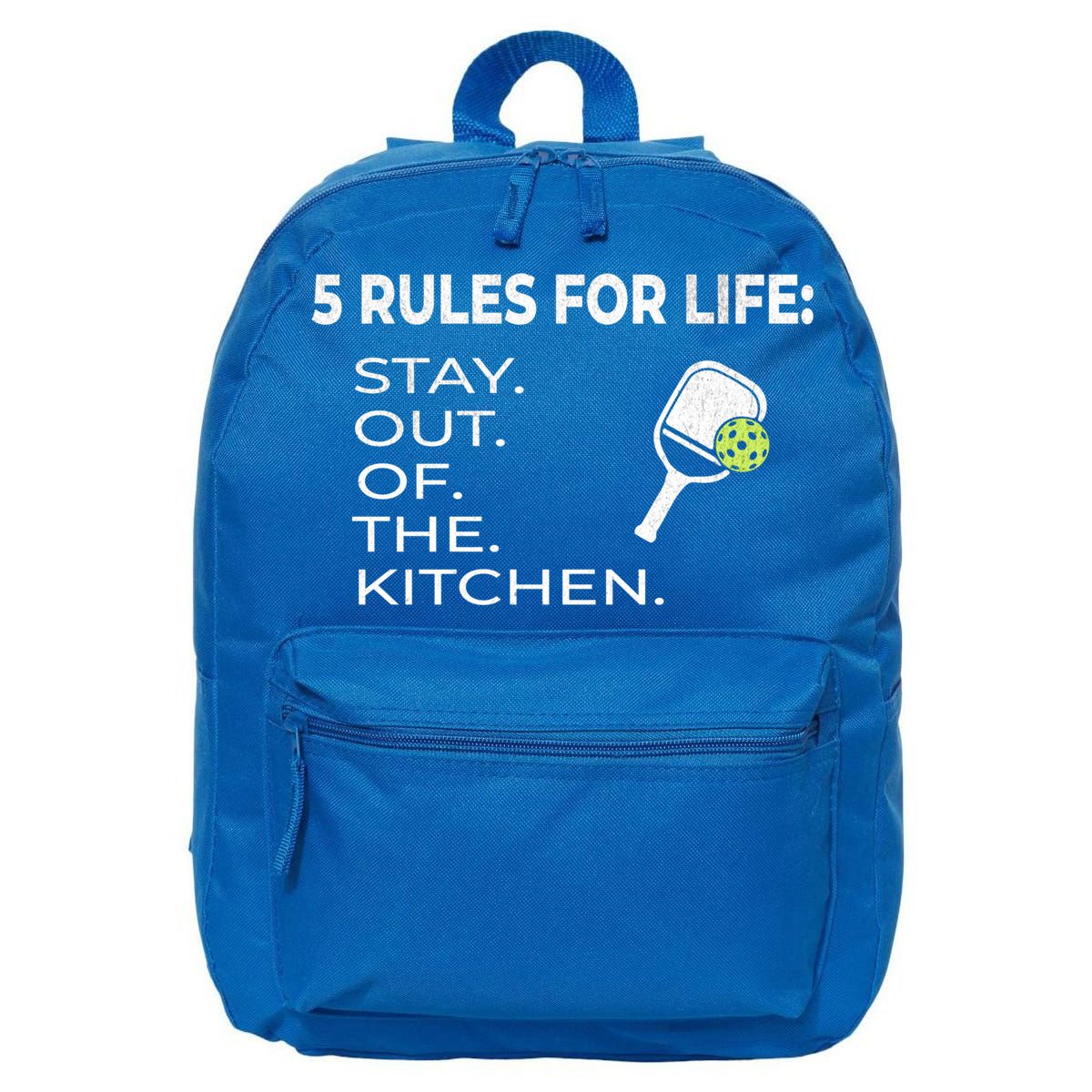 Funny Pickleball Pun Stay Out Of The Kitchen Green Gift 16 in Basic Backpack