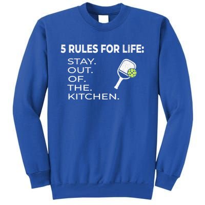 Funny Pickleball Pun Stay Out Of The Kitchen Green Gift Tall Sweatshirt