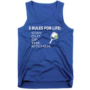 Funny Pickleball Pun Stay Out Of The Kitchen Green Gift Tank Top