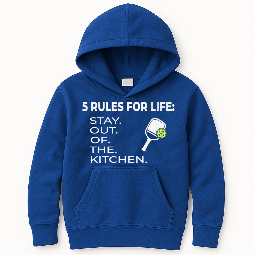 Funny Pickleball Pun Stay Out Of The Kitchen Green Gift Kids Hoodie