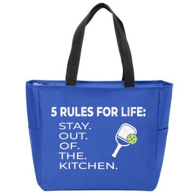 Funny Pickleball Pun Stay Out Of The Kitchen Green Gift Zip Tote Bag
