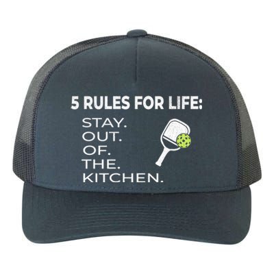 Funny Pickleball Pun Stay Out Of The Kitchen Green Gift Yupoong Adult 5-Panel Trucker Hat