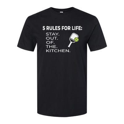 Funny Pickleball Pun Stay Out Of The Kitchen Green Gift Softstyle® CVC T-Shirt