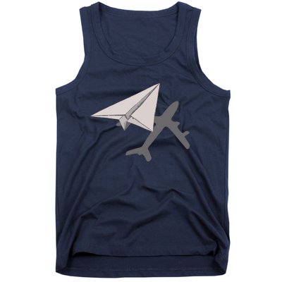 Funny Pilot Paper Airplane For COpilots Tank Top