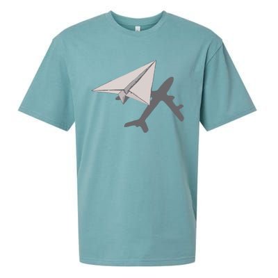 Funny Pilot Paper Airplane For COpilots Sueded Cloud Jersey T-Shirt