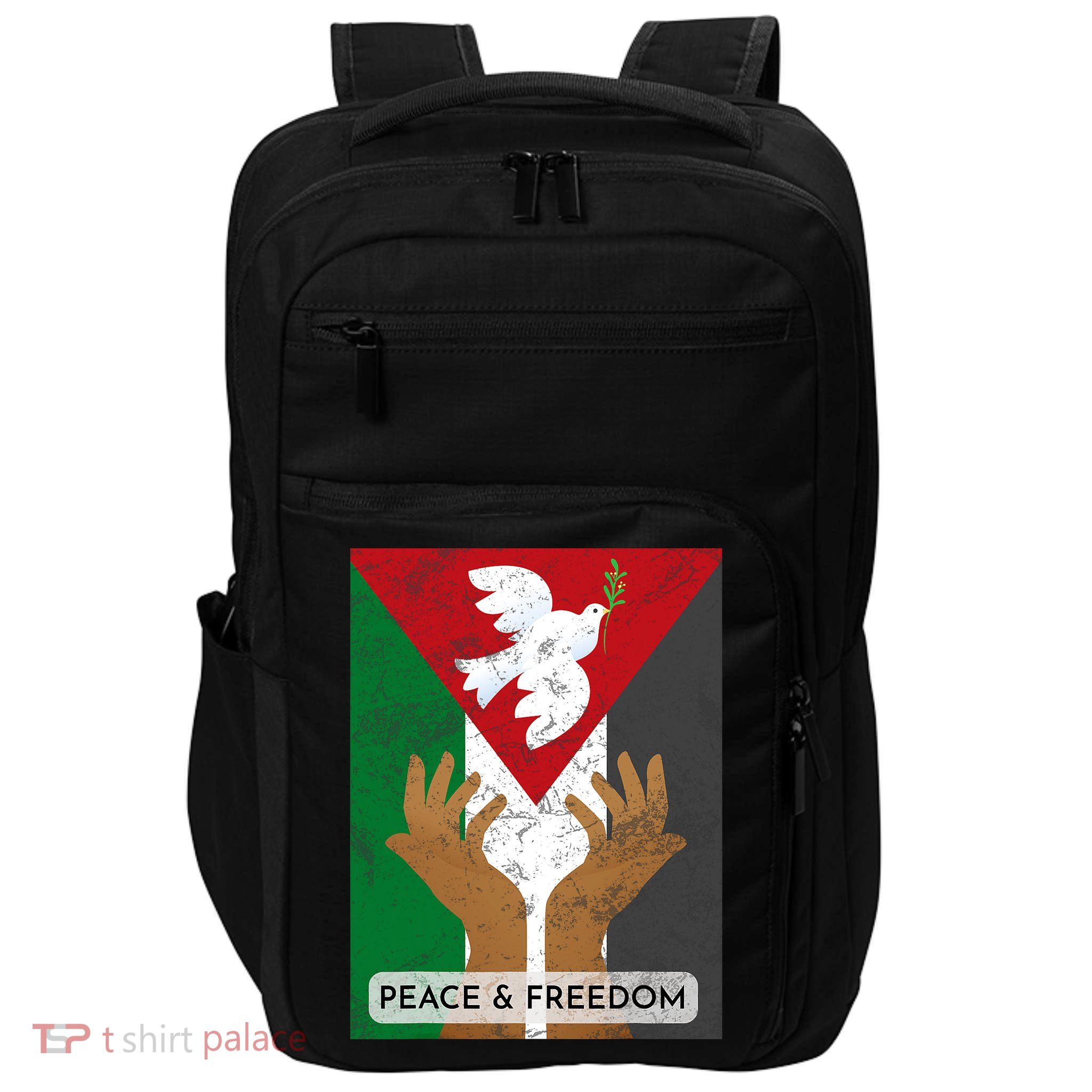 Free Palestine Peace & Freedom Support Palestine And Gaza Impact Tech Backpack