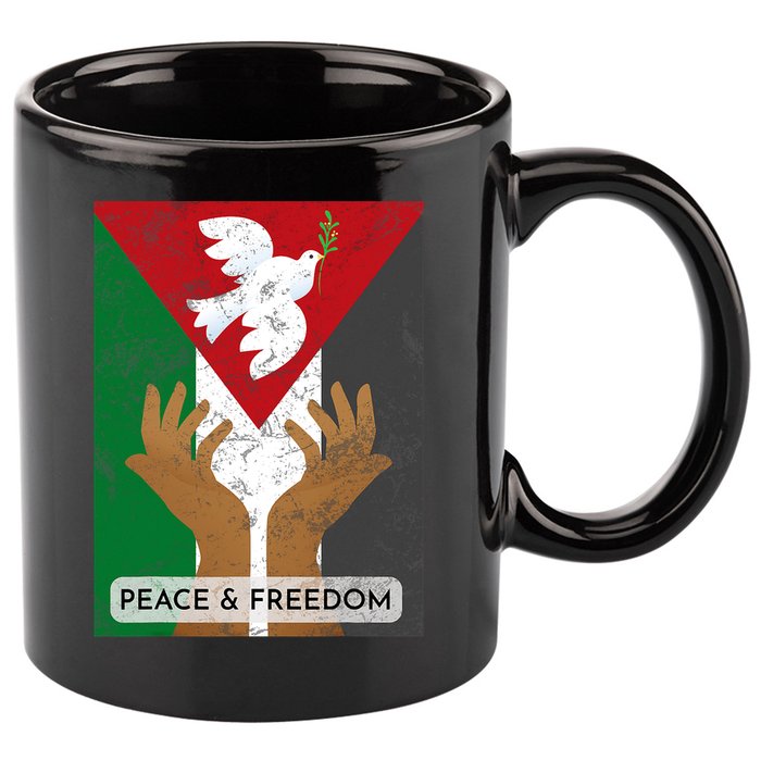 Free Palestine Peace & Freedom Support Palestine And Gaza 11oz C Handle Ceramic Mug