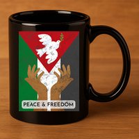 Free Palestine Peace & Freedom Support Palestine And Gaza 11oz C Handle Ceramic Mug