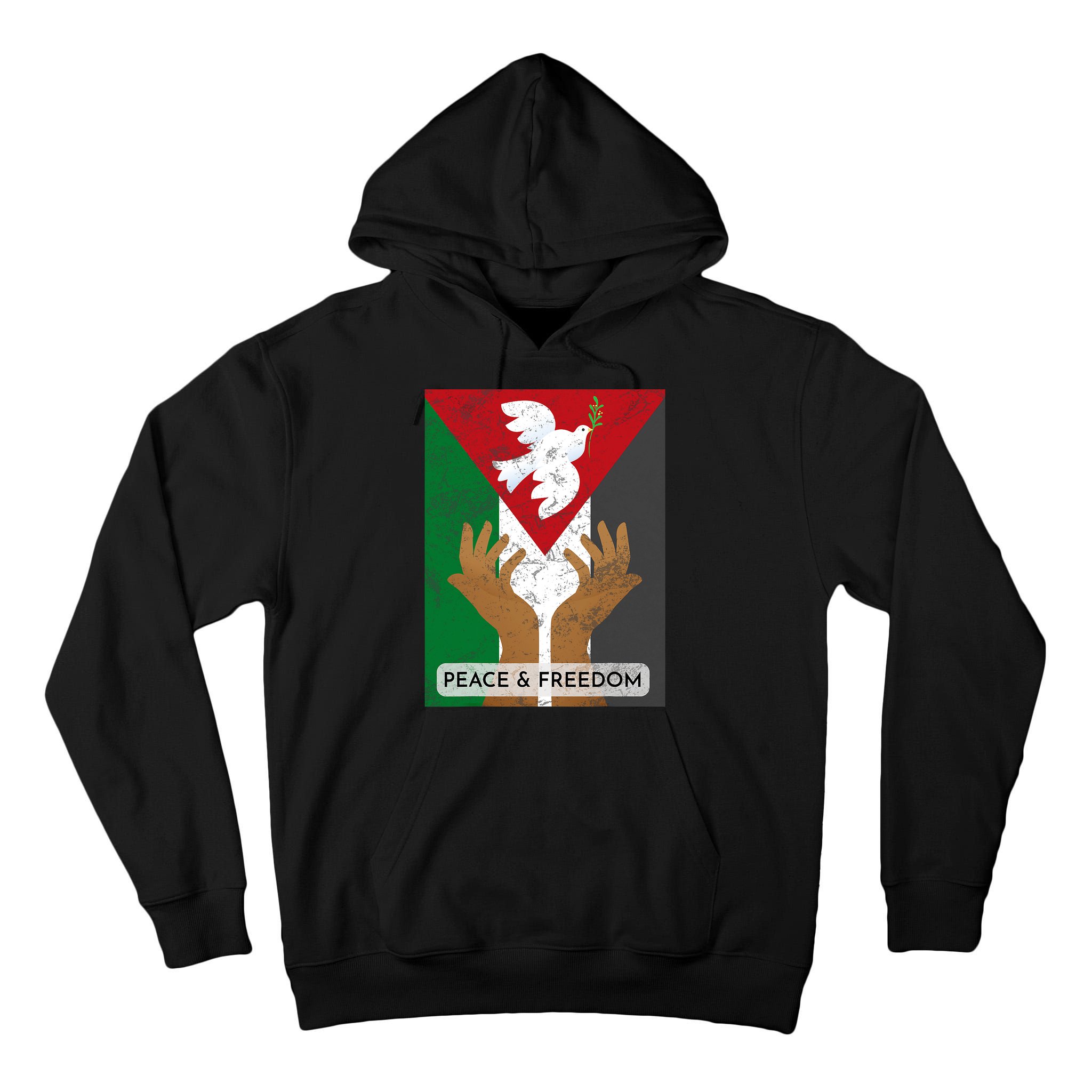 Free Palestine Peace & Freedom Support Palestine And Gaza Tall Hoodie