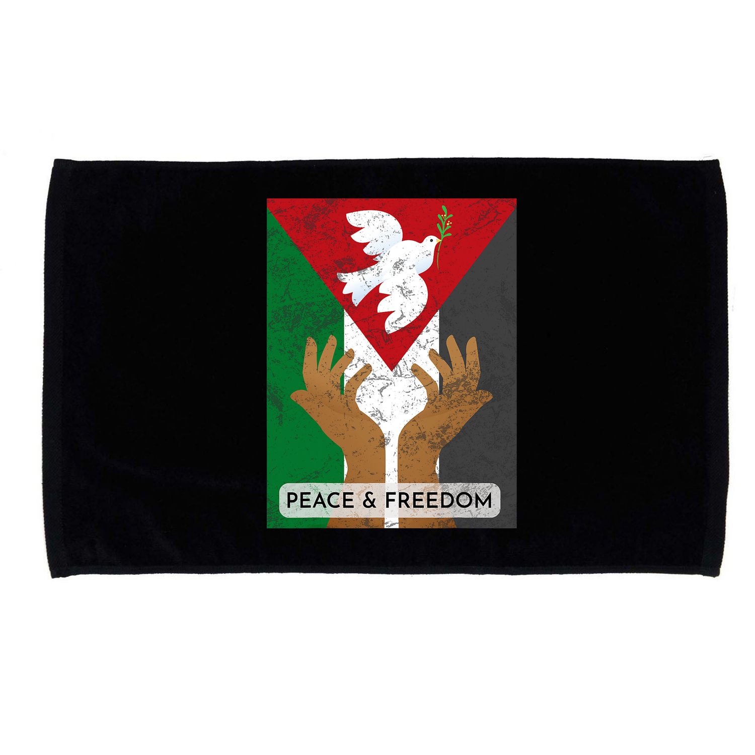 Free Palestine Peace & Freedom Support Palestine And Gaza Microfiber Hand Towel