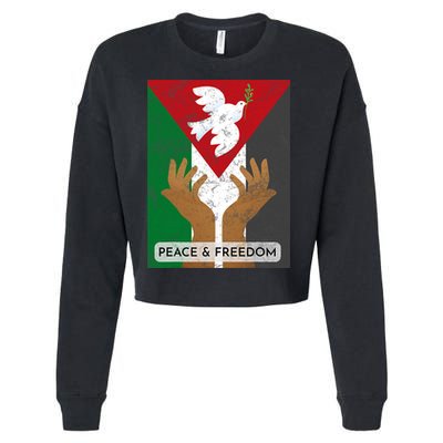 Free Palestine Peace & Freedom Support Palestine And Gaza Cropped Pullover Crew