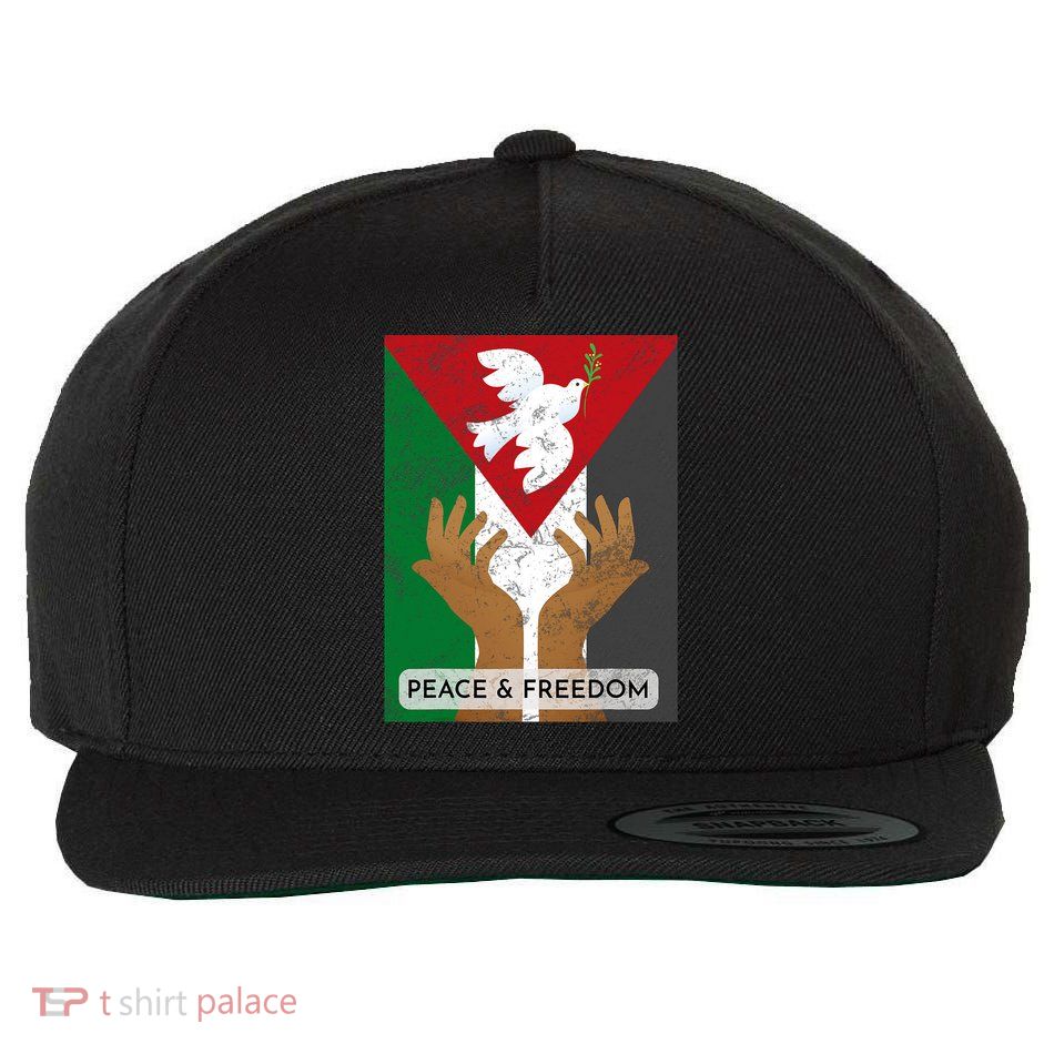 Free Palestine Peace & Freedom Support Palestine And Gaza Wool Snapback Cap