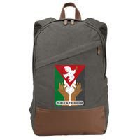 Free Palestine Peace & Freedom Support Palestine And Gaza Cotton Canvas Backpack