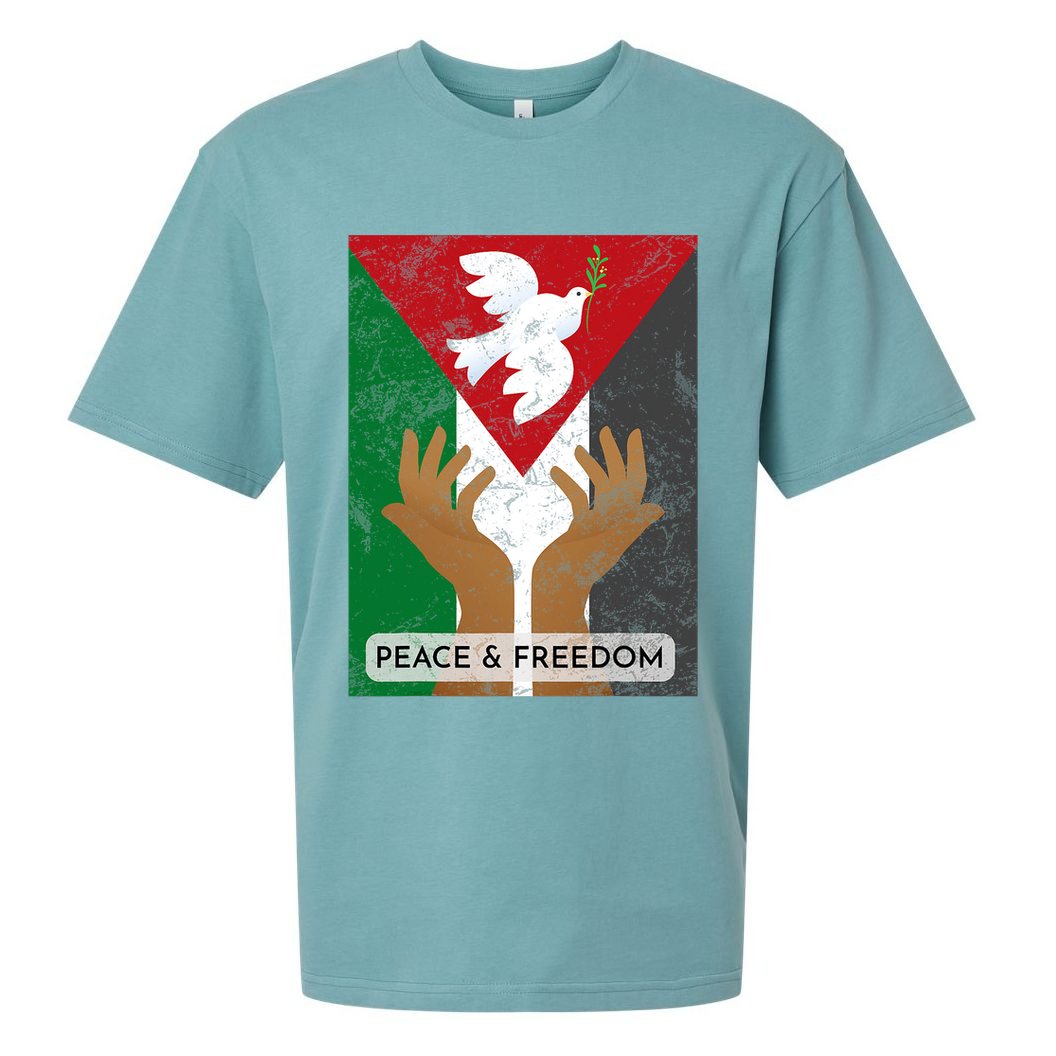Free Palestine Peace & Freedom Support Palestine And Gaza Sueded Cloud Jersey T-Shirt