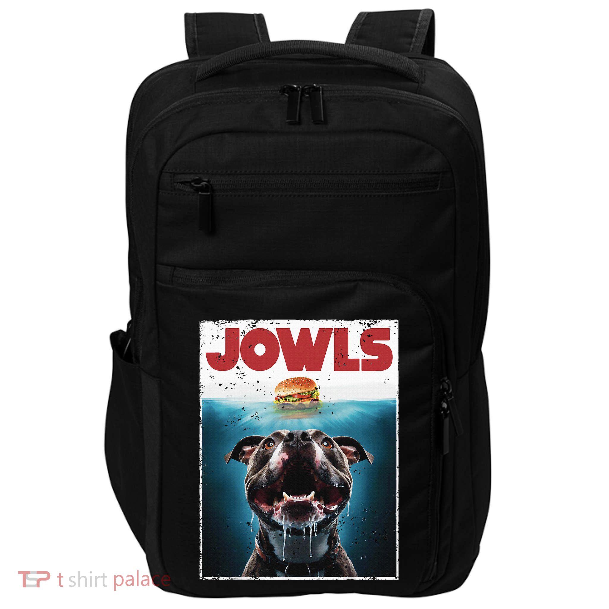 Funny Pittie Pitbull Pit Bull Jowls Burger Bully Dog Mom Impact Tech Backpack
