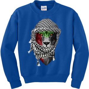 Free Palestine Palestinian Lion Gift Kids Sweatshirt