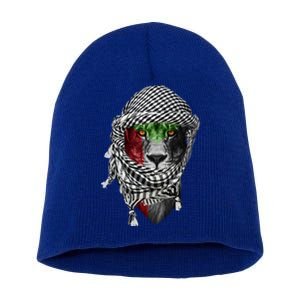 Free Palestine Palestinian Lion Gift Short Acrylic Beanie