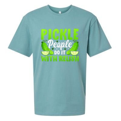 Funny Pickle People Do It With Relish Gift Sueded Cloud Jersey T-Shirt