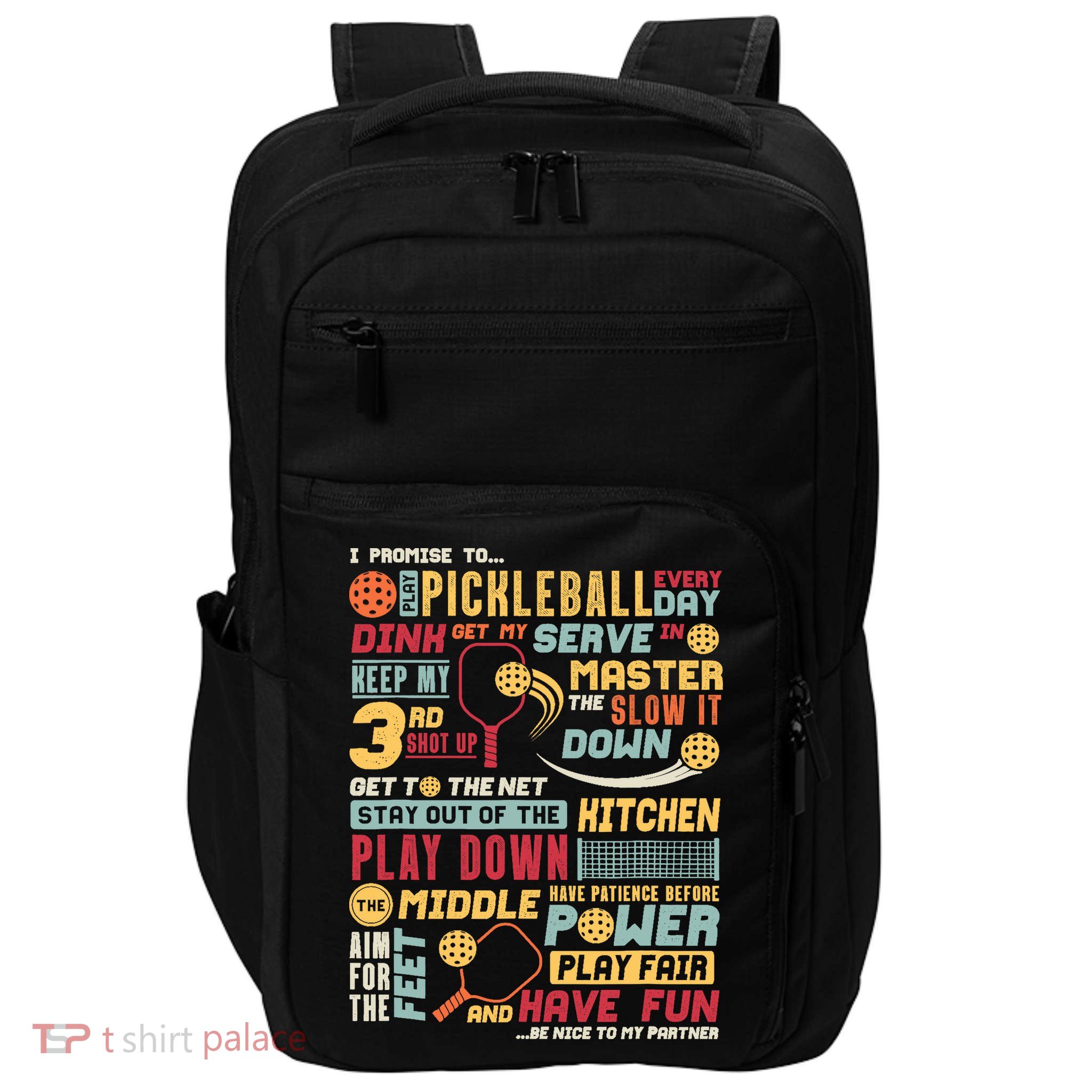 Funny Pickleball Pledge Pickleball Player Coach Impact Tech Backpack