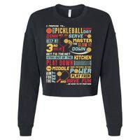 Funny Pickleball Pledge Pickleball Player Coach Cropped Pullover Crew