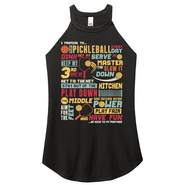 Funny Pickleball Pledge Pickleball Player Coach Women's Perfect Tri Rocker Tank