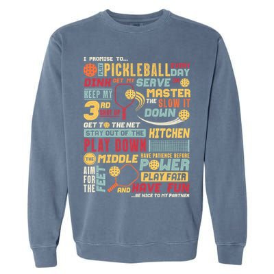 Funny Pickleball Pledge Pickleball Player Coach Garment-Dyed Sweatshirt