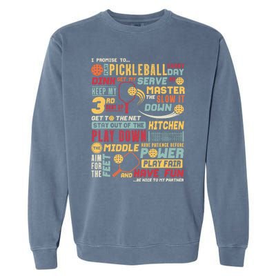 Funny Pickleball Pledge Pickleball Player Coach Garment-Dyed Sweatshirt