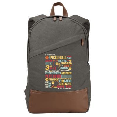 Funny Pickleball Pledge Pickleball Player Coach Cotton Canvas Backpack