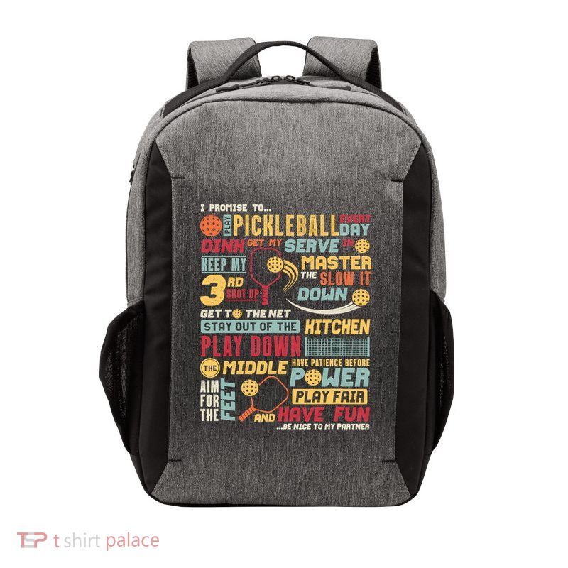 Funny Pickleball Pledge Pickleball Player Coach Vector Backpack