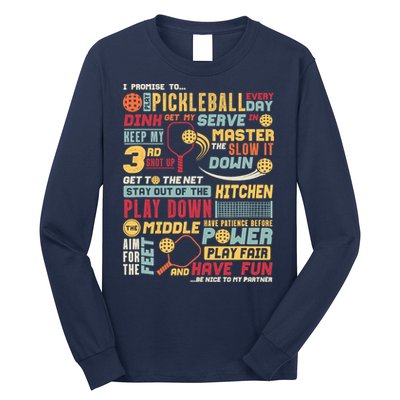 Funny Pickleball Pledge Pickleball Player Coach Long Sleeve Shirt
