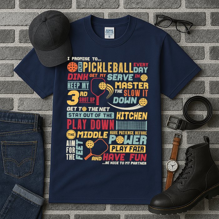 Funny Pickleball Pledge Pickleball Player Coach Tall T-Shirt