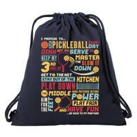 Funny Pickleball Pledge Pickleball Player Coach Drawstring Bag