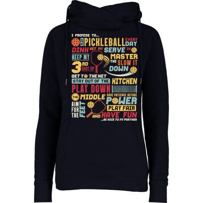 Funny Pickleball Pledge Pickleball Player Coach Womens Funnel Neck Pullover Hood