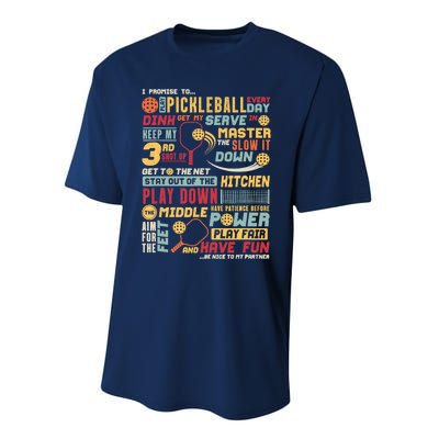 Funny Pickleball Pledge Pickleball Player Coach Performance Sprint T-Shirt