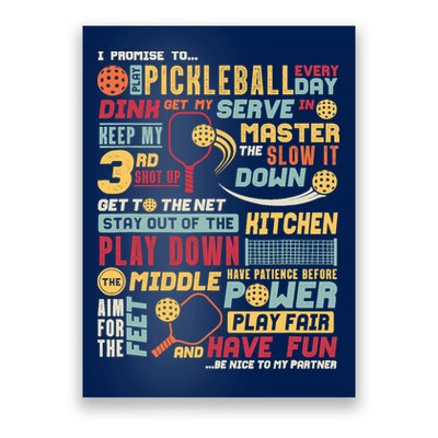 Funny Pickleball Pledge Pickleball Player Coach Poster