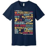 Funny Pickleball Pledge Pickleball Player Coach Premium T-Shirt