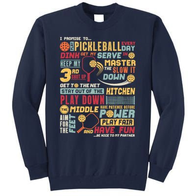 Funny Pickleball Pledge Pickleball Player Coach Tall Sweatshirt