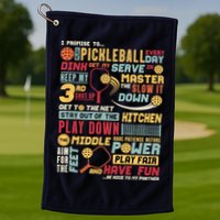 Funny Pickleball Pledge Pickleball Player Coach Golf Towel
