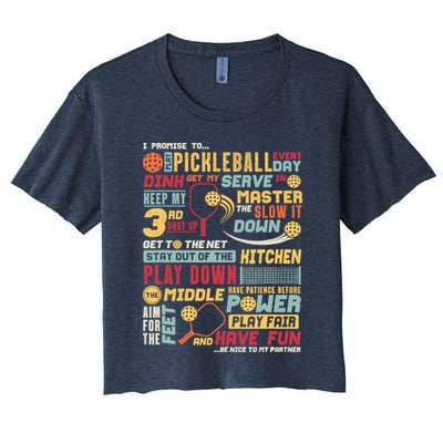 Funny Pickleball Pledge Pickleball Player Coach Crop Top