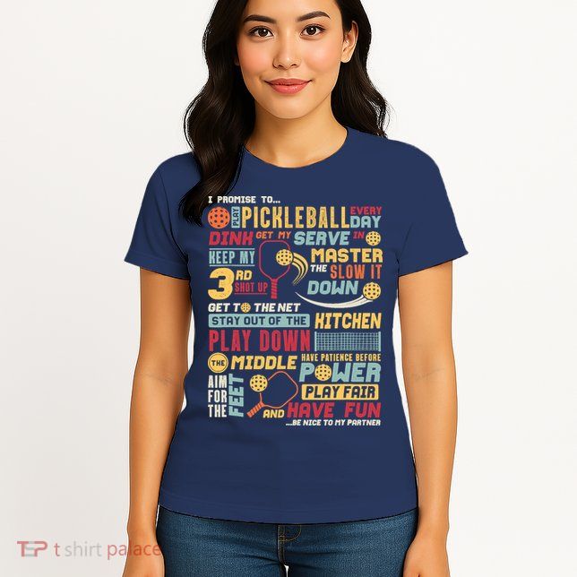 Funny Pickleball Pledge Pickleball Player Coach Womens T-Shirt