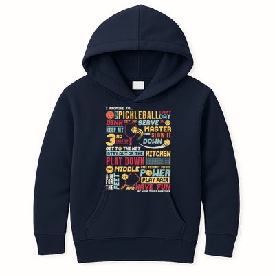 Funny Pickleball Pledge Pickleball Player Coach Kids Hoodie