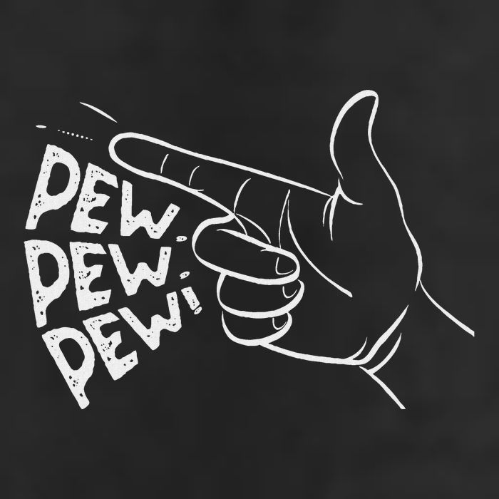 Funny Pew Pew Pew Pretend Hand Gun Noise Knit Cap Winter Beanie