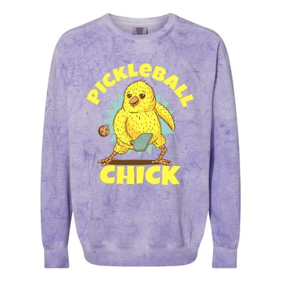 Funny Pickleball Pickleball Chick Player Loves To Play Colorblast Crewneck Sweatshirt