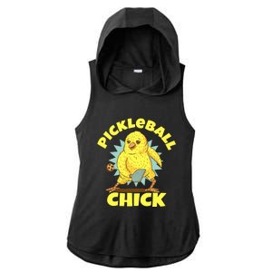 Funny Pickleball Pickleball Chick Player Loves To Play Ladies PosiCharge Tri-Blend Wicking Draft Hoodie Tank