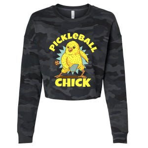 Funny Pickleball Pickleball Chick Player Loves To Play Cropped Pullover Crew