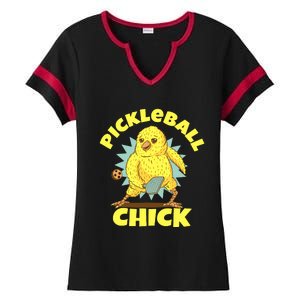 Funny Pickleball Pickleball Chick Player Loves To Play Ladies Halftime Notch Neck Tee