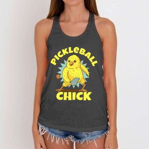 Funny Pickleball Pickleball Chick Player Loves To Play Women's Knotted Racerback Tank